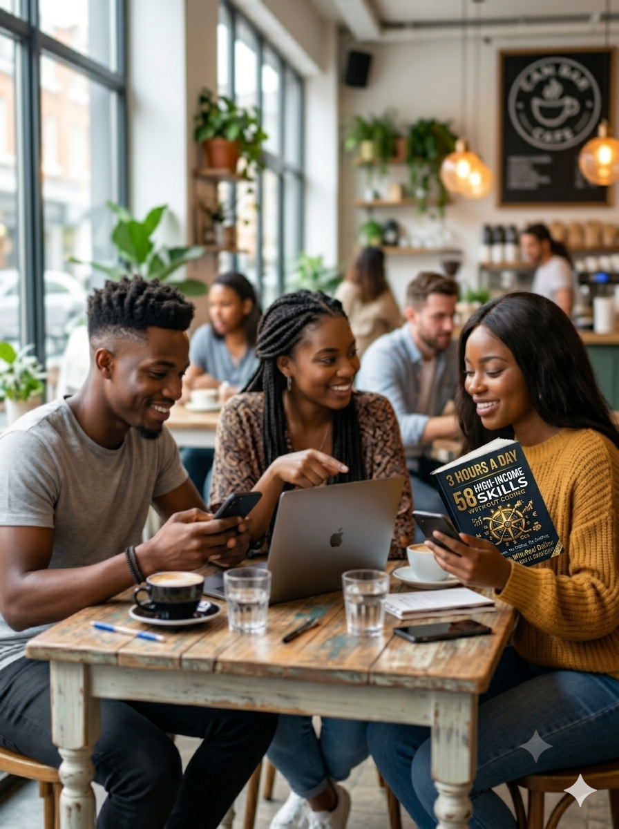 Young Africans learning skills together