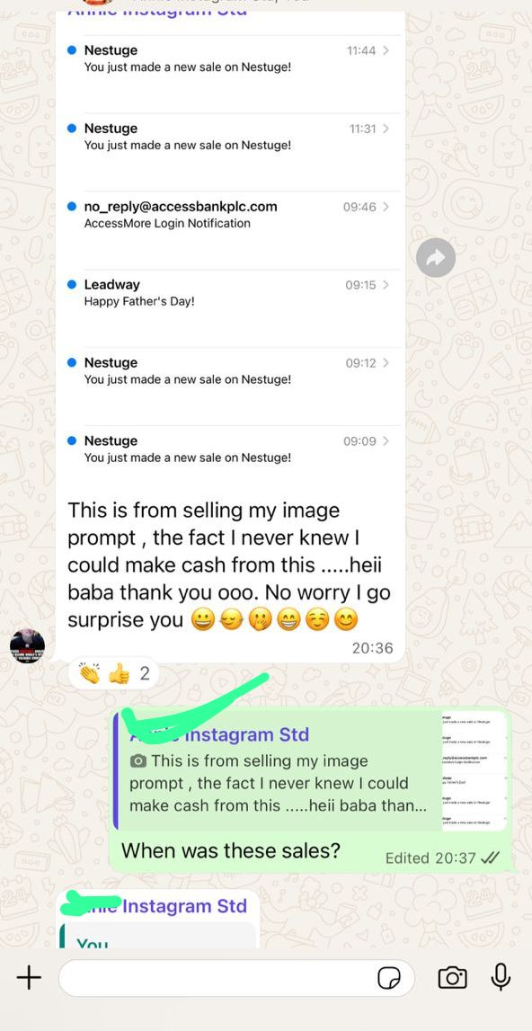 Community member making multiple sales using skills learned from the guide